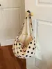 Bolso de lunares estilo coreano simple para mujer, bolso cruzado casual y moderno con cordón, bolso de hombro versátil de estilo dulce, bolso tipo empanada