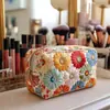 Bolsa de mão acolchoada com padrão de libélula transfronteiriça, bolsa de cosméticos multifuncional, impressão digital, direto do fabricante