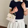 Bolso de Hombro de Moda Estilo Coreano para Mujer, Estampado Lindo de Dibujos Animados, Lazo, Bolso Cruzado de Mano, Bolso Cuadrado Pequeño Dulce y Versátil
