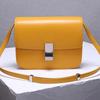 2021 Bolso Vintage de Tofu Caja con Cierre Bolso Cuadrado Pequeño Piel de Vaca Hombro Cruzado Cuero Genuino Bolso de Mujer Estilo Vintage