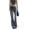 Jeans acampanados de tiro bajo estilo americano para mujer, nueva colección primavera/otoño 2026, diseño de línea A moderno y estilizado