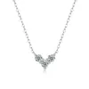 Joyería Diaria de Plata S925 para Niña Estilo Coreano Moda Ocho Corazones Ocho Flechas Collar de Moissanita para Mujer Cadena de Clavícula de Lujo Ligero Gama Alta