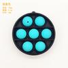 Cuentas de Silicona Pulsera de Transferencia de Agua Colorida Cuentas Redondas Perforadas Cuentas Sueltas Mordedor de Grado Alimenticio 15mm Accesorios para Bricolaje Cuentas para Orejas