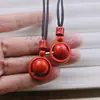 Anillo de Arena Dorada Púrpura y Cinabrio de Contenido Alto y Bajo Natural, Colgante de Cuenta Redonda, Collar con Anillo, Colgante Estilo Pareja, Estilo Moderno para Hombres y Mujeres