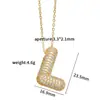 Venta Caliente Transfronteriza Europea y Americana Collar de 26 Letras Doradas Incrustado con Circonita Hueco Chapado en Cobre Cadena de Cuentas Clip de Collar Dorado Real Venta al por Mayor