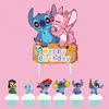Inserto de Decoração de Bolo Stitch Lilo e Stitch Inserto para Bolo de Aniversário Infantil Adesivo Push Pop de Pudim