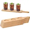Contenedor de Especias de Bambú en Stock, Bandeja con Borde de Sal, Herramienta para Bartender, Copa de Sal, Plato para Mojar Azúcar, Bandeja de Madera para Condimentos de Cóctel