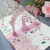 Papel de Cebolla Dorado Romántico 3D Tarjeta de Felicitación de Rosa Tridimensional Creativa Tarjeta de Invitación de Boda Set de Impresión de Tarjetas de Invitación de Boda Z