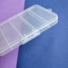 Caja de Almacenamiento Transparente de PP de Tamaño Mediano con 5 Compartimentos y Tapa, Moderna y Sencilla, Organizador Portátil para Equipo de Pesca y Papelería