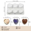 Molde de Bolo de Silicone de Grau Alimentício com Liberação Fácil, Modelo Novo de Guirlanda em Forma de Coração com 6 Elos, Sobremesa Mousse Francesa, Atacado