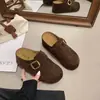 Zapatos Birkenstock Franceses de Suela Gruesa para Aumentar la Altura Interior para Mujer Ropa Exterior Nuevo Estilo Otoño 2026 Personas Bajas Zapatos Birkenstock Zuecos Medios de Punta Cerrada