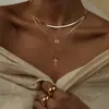 Amazon Transfronterizo Nuevo Collar con 26 Letras Iniciales Moda Colgante de Cruz Personalizado Collar Multicapa Joyería para Mujer