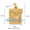 M18 L26 K07 Accesorios para joyería DIY colgante de cobre puro colgante pequeño luna triángulo corazón de melocotón redondo marca