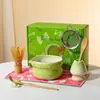 Amazon Transfronterizo Set de 100 Piezas de Matcha Cuenco de Matcha Cerámica Rosa con Boquilla Set de Piezas de Cerámica Mayoreo