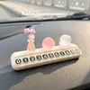 Placa de número de teléfono para coche, todo va bien, placa de número de aparcamiento temporal, decoración creativa para coche con diseño de lichi luminoso