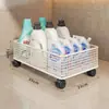 Estante de almacenamiento debajo del mueble del baño, carrito de baño, cesta de almacenamiento para detergente y polvo de lavandería, cesta para ropa sucia debajo del lavabo