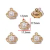 Acessórios de joias de liga leve de luxo, pingentes com incrustação de pérolas, decorações para pulseira, colar e chaveiro DIY, W893