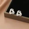 Brincos Geométricos Retrô de Prata 925 para Mulheres Design de Nicho de Alta Qualidade Brincos Elegantes Simples para Roupas de Trabalho Diário