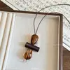 Collar Bohemio de Madera y Ratán, Cadena para Clavícula Estilo Bosque Retro Étnico, Collar de Moda Versátil para Mujeres al por Mayor