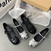 Elegante All-match Estilo francês salto grosso Mary Jane Shoes Mulheres 2024 Verão Nova Fada rasa Chanel estilo redondo Toe Single-layer Shoes