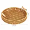 Cesta para Assar Pão Estilo Japonês, Cesta Tecida à Mão de Rattan Sintético, Cesta para Bolo e Doces, Cesta Retangular para Exibir Frutas, Tamanho Grande