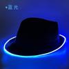 Sombrero transfronterizo de estilo europeo y americano británico para hombres y mujeres, sombrero para el sol de malla de primavera y verano, sombrero de jazz luminoso con fibra óptica LED.