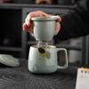 Taza de Conejo de Jade Pintada a Mano con Grietas de Hielo del Fabricante con Tapa Taza de Té para Oficina Taza Personal para Separación de Té Taza de Cerámica