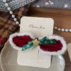 Nuevo Pasador de Tela Hecho a Mano Estilo Coreano para Niños, Lindo Moño Rojo, Pinza para Flequillo Lateral, Accesorios para el Cabello para Mujeres
