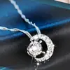 Collar con Colgante de Estrella y Luna Colgante Eterno de Estrella y Luna Cadena Sencilla Versátil para la Clavícula Estilo Coreano y Japonés Colgante que Acelera el Corazón
