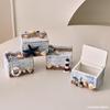 Caja de Almacenamiento Mediterránea Mini Escritorio Retro Pequeña Caja de Madera Estilo Océano Caja de Joyería Creativa Caja Pequeña de Madera con Tapa