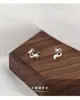 Pendientes de botón de plata de ley s925 con diseño de zorro y animal pequeño, pendientes lindos y creativos para mujer, joyería para orejas de lujo ligero, juguetones, venta al por mayor