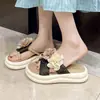 Zapatos de mujer talla grande Bai Zhenhe 35-43, falda floral, sandalias de hada para uso exterior, sandalias de playa de moda talla 41 con suela gruesa