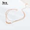 Pulsera de plata de ley s925 con diseño de corazón roto para niña, de doble capa, con diseño de nicho avanzado, Taobao Daifa