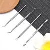 Recogedor de Uñas de Acero Inoxidable, Cortauñas para Uñas Encarnadas, Limpiador de Ranuras de Uñas de Doble Extremo, Herramienta de Limpieza de Costuras de Uñas de los Pies, Herramienta Duradera para Uñas