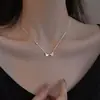 Collar de acero titanio con borla de estrella de explosión de sonido para mujer, nicho, súper dulce, súper hada, estrella joker, cadena para clavícula, venta al por mayor