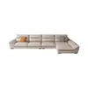 Conjunto de Sofá Chaise Longue de Moda Estilo Italiano 2026 para Apartamentos Pequeños, Diseño Minimalista Moderno, Adecuado para Viviendas de Alquiler, Hecho con Cuero y Madera Ecológicos