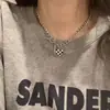 Collar Retro de Doble Capa Coreano y Japonés para Mujer, Cadena Versátil para Clavícula con Artesanía de Plata Tailandesa y Colgante de Corazón