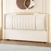 Encosto macio acolchoado de cabeceira integrado ao design de piso, vendido separadamente, Painel de encosto em couro macio acolchoado resistente a arranhões de gato, Cama de madeira maciça simples moderna feita sob medida