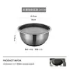 Cuenco Espesado de Acero Inoxidable 304 para Cocinar, Ensaladera, Base Antideslizante de Silicona, Cuenco para Hornear, Mezclar Huevos y Masa
