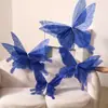 Tule de borboleta tridimensional simulado, adereços de arte em papel para vitrine de casamento Jardim de Monet, decoração, arte floral em tule de seda