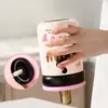 Taza de Agua Compacta para Niñas Linda, Exquisita y Portátil, Simple y de Gama Alta + Taza Térmica de Acero Inoxidable 316 con Popote