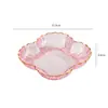 Plato de frutas lujoso y elegante con bordes dorados transparentes para frutas secas y dulces, adecuado para mesa de centro de sala de estar, mesa de comedor de cocina y plato de hueso
