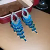 Brincos de Borla Gota d'Água Agulha de Prata, Brincos de Temperamento Nicho Estilo Étnico, Brincos Versáteis Elegantes de Luxo Leve