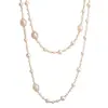 Collar Largo de Perlas con Diseño Hueco de Flor Apilable Cadena para Suéter de Lujo Ligero Gama Alta Accesorios de Ropa Versátiles para Mujer Otoño