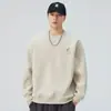Moletom de Gola Redonda Shanggu Clothing para Homens, Novo Pulôver Vintage de Manga Curta Bordado para Primavera, Estilo Casual Versátil para Casais