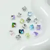 Cubo de Cristal Dongzhou Fundo Pontiagudo Diamante Quadrado Chanfrado Colorido Pedra Solta Acessórios para Joias DIY Diamante Super Brilhante para Unhas Joias de Diamante