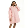 Manta de TV con forma de corazón, manta tipo suéter ponible con mangas, sudadera con capucha anti-frío de invierno, chaqueta de forro polar con mangas, manta sudadera