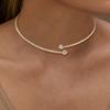 Collar Gargantilla de Lujo Ligero Transfronterizo Europeo y Americano con Moissanita Color D Plata 925 Estilo Nicho Corazón Abierto Venta al por Mayor