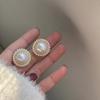 Pendientes Redondos de Perlas Estilo Hong Kong Vintage Nuevo 2026 de Dongdaemun, Corea, con Diseño Único y Accesorios Versátiles para Orejas