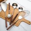 Espátula Modelo Nuevo de 26 Años para Cocina Casera, Mango de Madera Maciza Retro de Lujo Ligero, Espátula Cuchara de Acero Inoxidable 304 Utensilios de Cocina